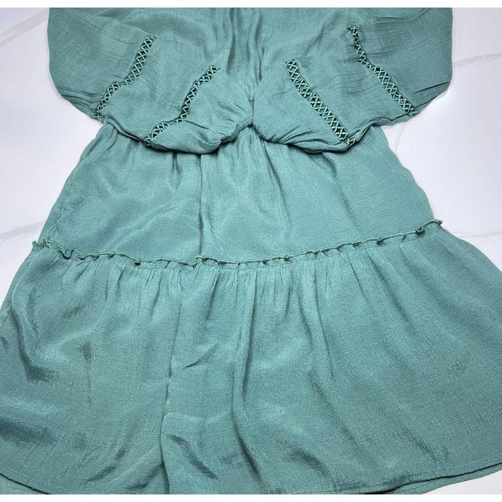 Andree By Unit Midi Dress Emerald Green Crew Neck - Picture 5 of 6